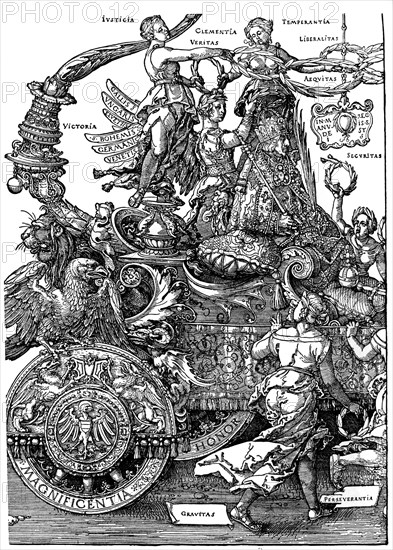 'Triumphal Return of Maximilian I', 1512-1522, (1936). Artist: Albrecht Dürer