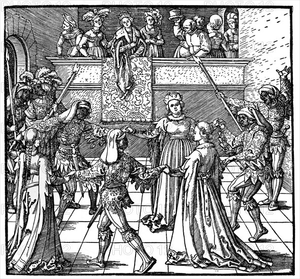 'Dance by Torchlight, Augsburg', 1516, (1936). Artist: Albrecht Dürer