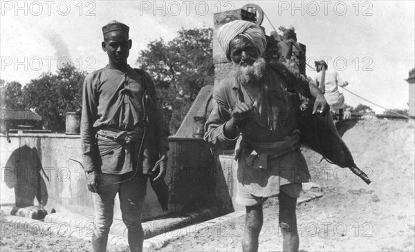 Bhistis, or water carriers, Agra, India, 1916-1917. Artist: Unknown