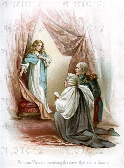 'Princess Victoria receiving the news that she is Queen', 1897.Artist: Frances Brundage