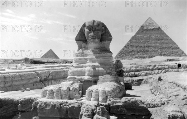 The Great Sphinx of Giza, Egypt, May 1949. Artist: Unknown
