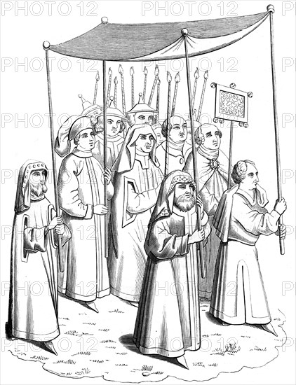 The Jewish procession going to meet the Pope at the Council of Constance, 15th century (1849). Artist: Unknown