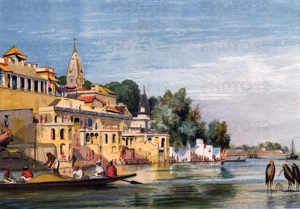 Cawnpore on the Ganges, India, 1857.Artist: William Carpenter
