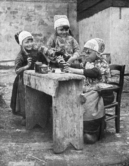 Children in traditional dress, Marken, Holland, 1936.Artist: Donald McLeish