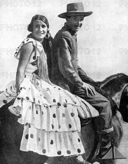 Dancers on their way to Seville, Spain, 1936. Artist: Fox