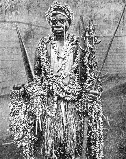A witch-doctor, Uganda, Africa, 1936.Artist: Wide World Photos