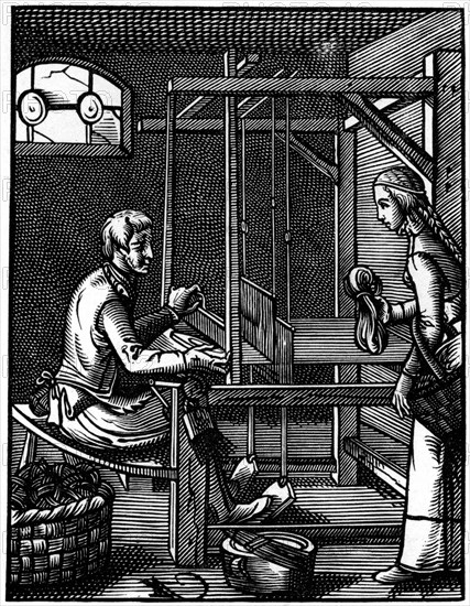 Weaver, 16th century (1849).Artist: Jost Amman