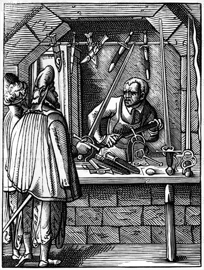 Sword maker, 16th century (1849).Artist: Jost Amman