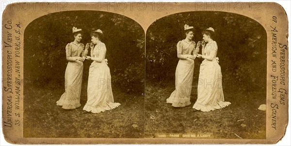 'Give me a light', late 19th century.Artist: Universal Stereoscopic View Company