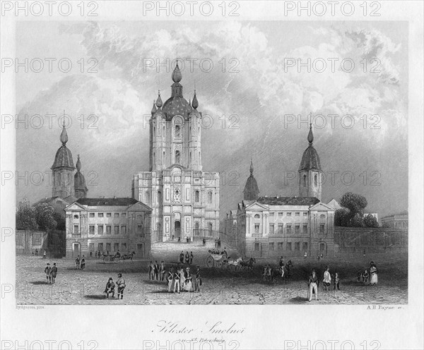 Kloster Smolnoi, near St Petersburg, Russia, c1840.Artist: Albert Henry Payne