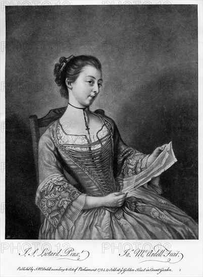 'Miss Lewis', 1754 (1905).Artist: James McArdell