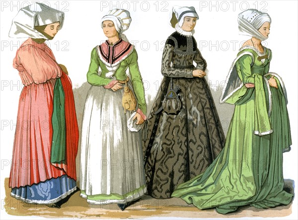 Women of Nuremberg, Germany, 16th century (1849).Artist: Edward May