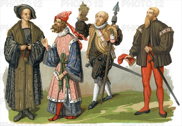 Costumes, 16th century (1849).Artist: Edward May