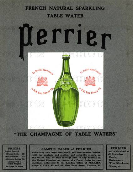 Advertisement for Perrier water, 1905. Artist: Unknown