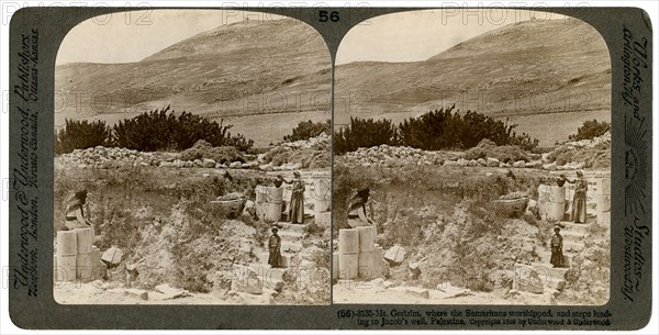 Mount Gerizim, where the Samaritans worshipped, Palestine, 1900.Artist: Underwood & Underwood
