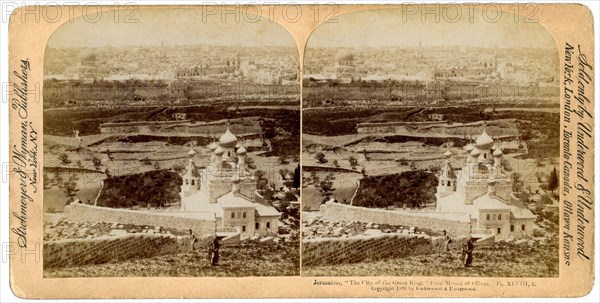Jerusalem, as seen from the Mount of Olives, Palestine, 1897.Artist: Underwood & Underwood