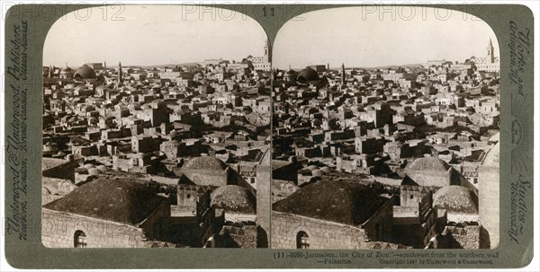 Jerusalem, as seen from the nothern wall, Palestine, 1897.Artist: Underwood & Underwood