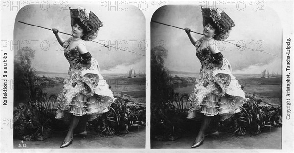 Portrait of a costumed woman, early 20th century.Artist: Aristophot