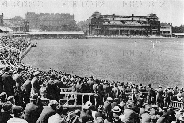 A cricket match, Lord's cricket ground, London, 1926-1927.Artist: McLeish