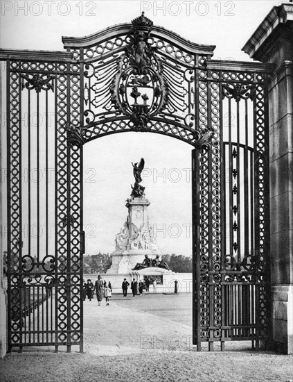 Wought-iron gates, Buckingham Palace, London, 1926-1927.Artist: McLeish