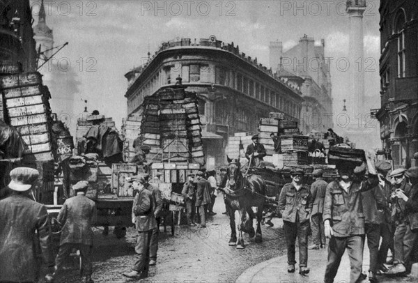 Fish porters in Billingsgate, London, 1926-1927. Artist: Unknown