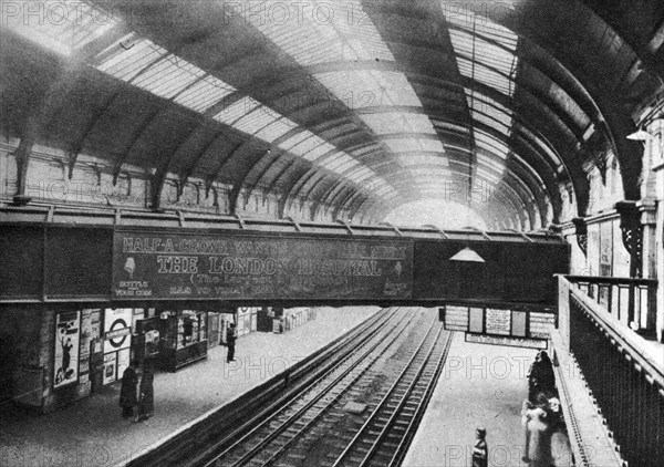 The course of the Westbourne Aqueduct over Sloane Square Station, London, 1926-1927. Artist: Unknown