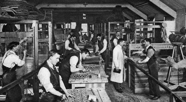 Blind mat-makers of St Dunstan's, London, 1926-1927. Artist: Unknown