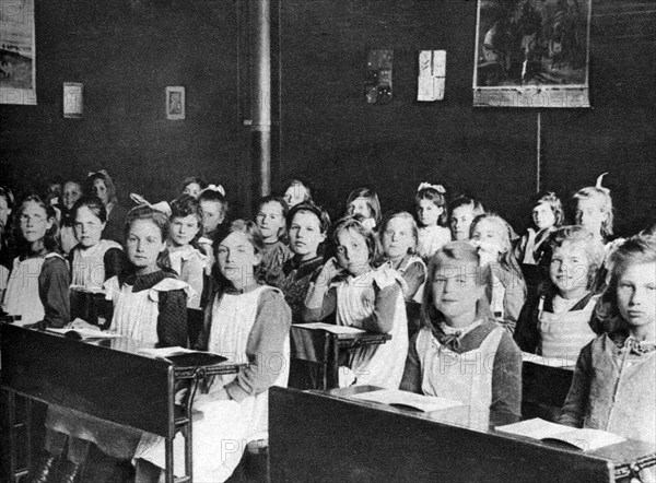 The girls that live in Dr Barnardo's home at Barkingside, London, 1926-1927. Artist: Unknown