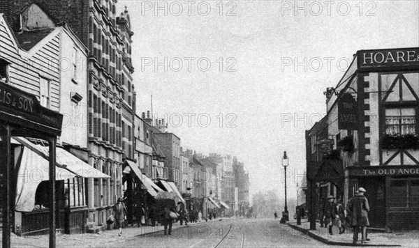 The High Street, Highgate Village, London, 1926-1927.Artist: McLeish