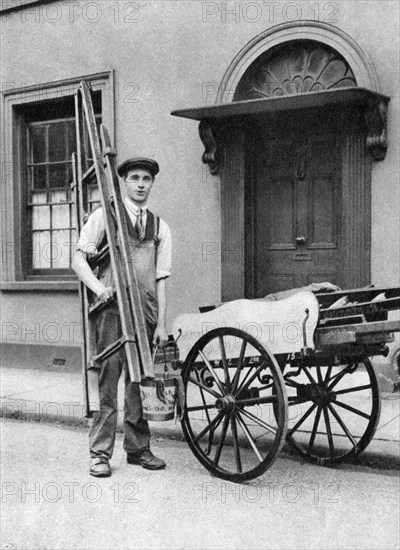 Window cleaner in Islington, London, 1926-1927. Artist: McLeish