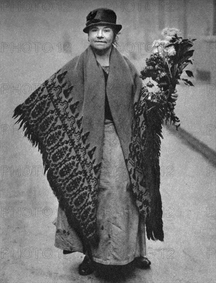 Flower girl, London, 1926-1927. Artist: Unknown