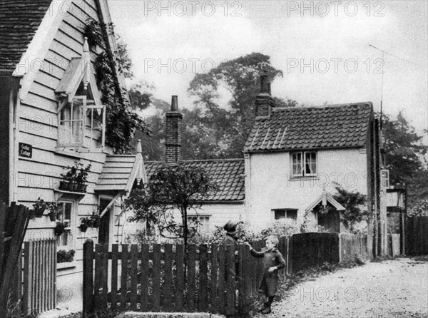 Timber cottages by Hadley Green, London, 1926-1927.Artist: McLeish