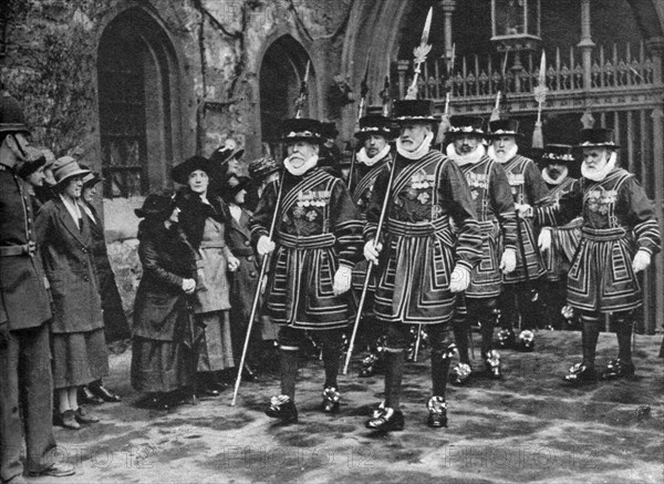 Distribution of the Maundy Money by Yeomen Warders, Tower of London, 1926-1927. Artist: Unknown