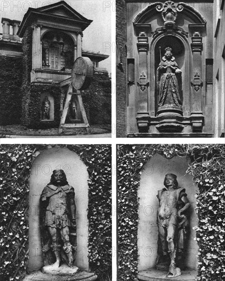 Clock and statues, Church of St Dunstan-in-the-West, London, 1926-1927. Artist: Joel