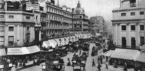 Regent Circus (Oxford Circus), London, 1880s, (1926-1927). Artist: Unknown