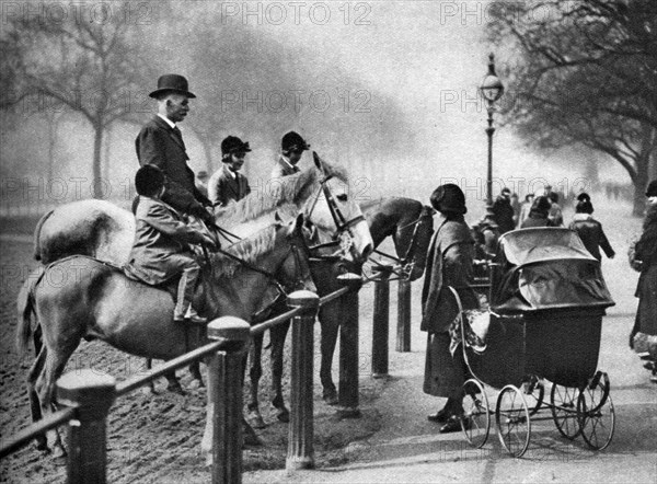 Rotten Row, Hyde Park, London, 1926-1927. Artist: Unknown