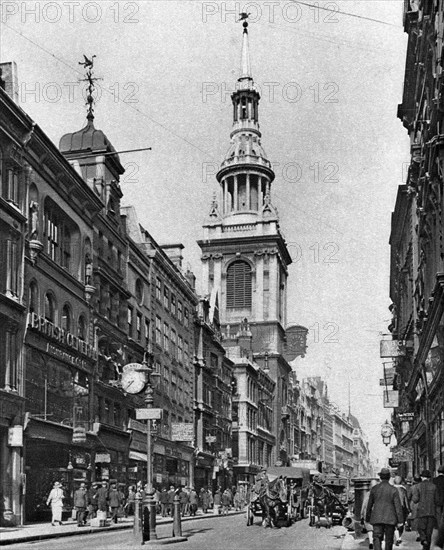 The spire of Bow Church, London, 1926-1927. Artist: McLeish