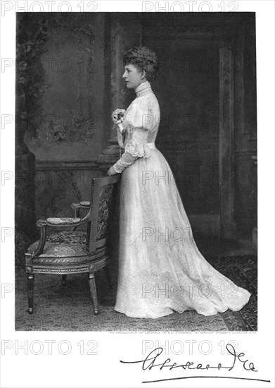 Queen Alexandra (1844-1925), queen consort of King Edward VII, 1908.Artist: Downey