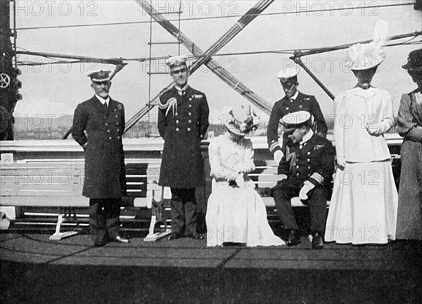 On board the royal yacht Victoria and Albert III, Christiania (Oslo), Norway, 1908.Artist: Queen Alexandra