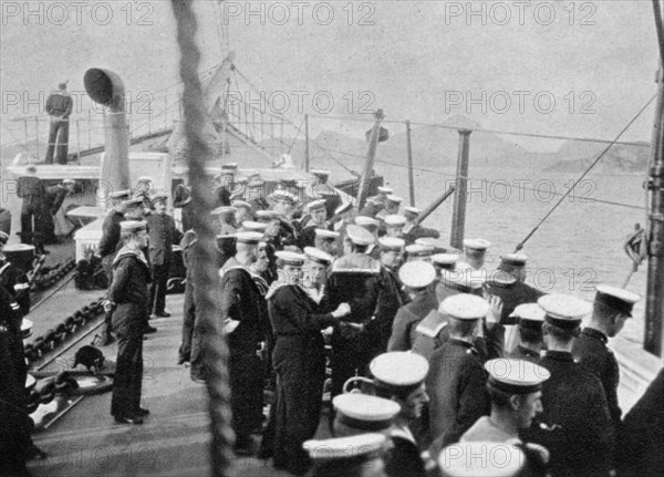 The crew of the royal yacht Victoria and Albert III, Norway, 1904 (1908).Artist: Queen Alexandra