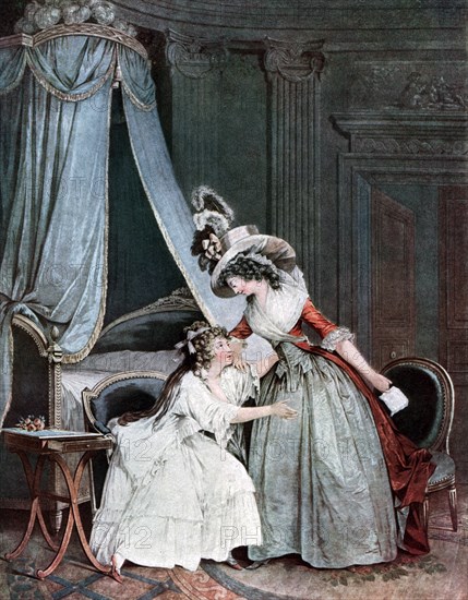 'L'Indiscretion', 18th or 19th century (1905).Artist: Jean-François Janinet