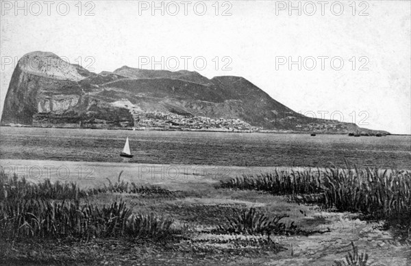 Gibraltar Rock from Campo, early 20th century. Artist: VB Cumbo