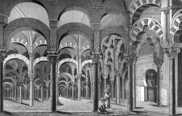 The Mezquita, Córdoba, Spain, 1849.Artist: A Bisson