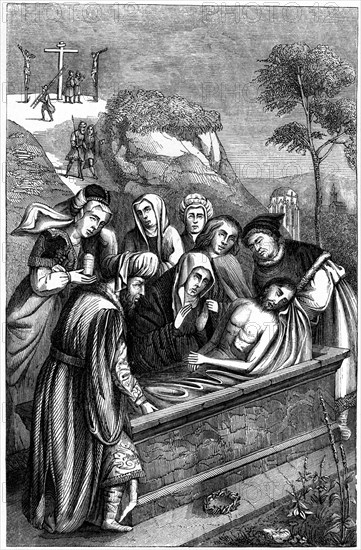 'The Entombment', c15th century (1849).Artist: Plon Freres