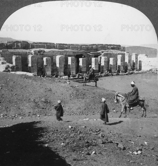 'The temple of Sethos I, Abydos, Egypt' 1905.Artist: Underwood & Underwood