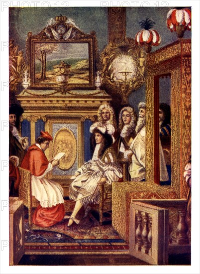 Scene from a French court, c19th century. Artist: Unknown