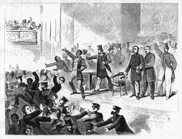 'John Brown Anniversary Meeting, Tremont Temple', 19th century. Artist: Unknown