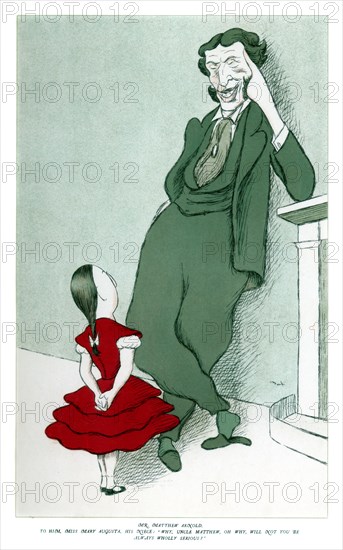 Matthew Arnold (1822-1888) and his niece, 1904.Artist: Max Beerbohm