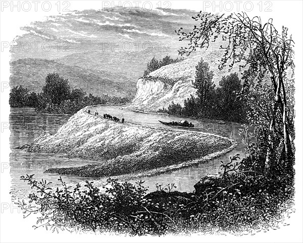 The James River and countryside near Richmond, Virginia, USA, 19th century. Artist: Unknown