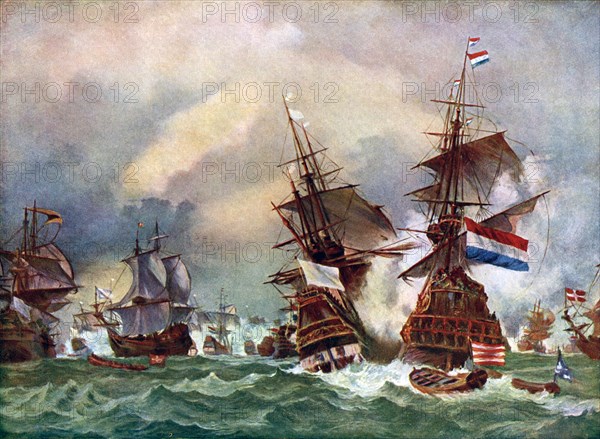 The Battle of Texel, 1673 (c1920).Artist: Eugene Louis Gabriel Isabey